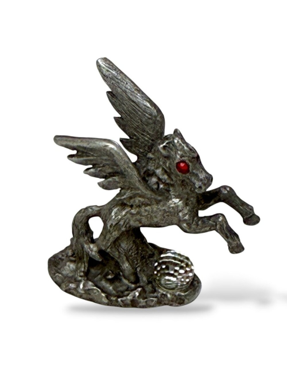 Spoontiques Miniature Pegasus Horse Pewter Crystals Collectible Vintage 1988